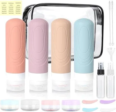 Produktbild von Famanu Reiseflaschen Set 19 Stück - Nachfüllbare silikonflaschen 90 ml, -frei, auslaufsicher