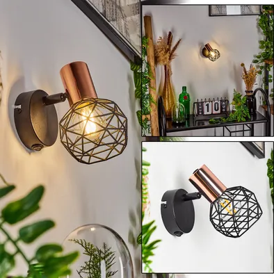 Produktbild von Torano »Torano« 1-flammige Lampe aus Metall in Schwarz und Kupfer