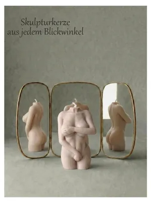 Produktbild von Körperkerze – Skulptur aus Sojawachs – Körperform als Dekoration und Geschenk, vegan, handgefertigt