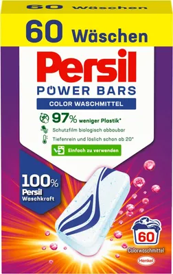 Produktbild von Persil Power Bars Waschmittel Caps für Buntwäsche, 1,77 kg - Hergestellt in Deutschland