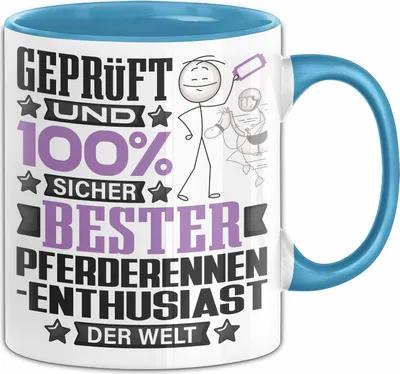 Produktbild von Pferderennen-Enthusiast Geschenk Lustiger Spruch für Pferderennen-Enthusiast Geschenkidee Bester Pferderennen-Enthusiast Der Welt (Blau)