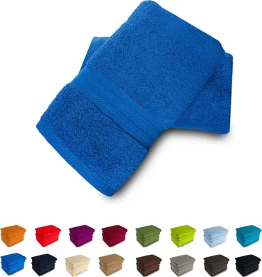 Produktbild von 550g/m2 Handtuch 100% Baumwolle Frottee 70x140 Nr 20 blau