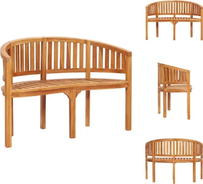Produktbild von vidaXL Bananenbank 120 cm Massivholz Teak -  Gartenbänke