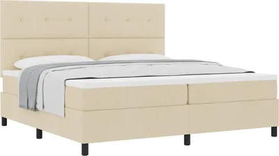 Immagine prodotto di Letto a molle con materasso Crema 200 x 200 cm Tessuto