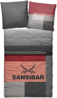 Produktbild von Bettwäsche Sansibar "Sunrise" (2 tlg), rot, 155x220 cm, pflegeleicht, hautfreundlich, 100% Baumwolle