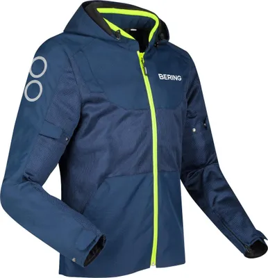 Productafbeelding van Bering profiële motorjas, textiel, blauw/neon-geel, maat 2XL