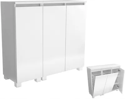 Zdjęcie produktu dla Komoda do Łazienki Pralni 90 (60+30) 2x kosz nowoczesny organizer biały