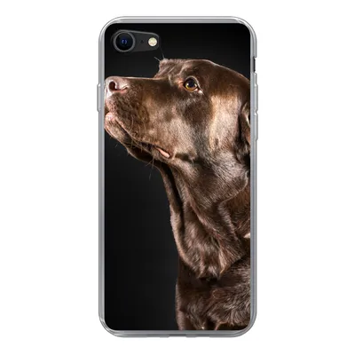 Produktbild von MuchoWow® Handyhülle Schutzhülle Hülle für iPhone SE 2020 Hund - Braun - Porträt Silikon Softcase Handy Hülle - Kartenbesitzer