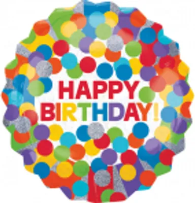 Image de Folienballon Jumbo, 71 cm Primaire Arc-en-ciel Anniversaire