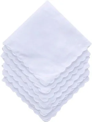 Damen - 100% Baumwolle - Hochzeit - 30 cm x 30 cm - Für den täglichen Gebrauch - Geeignet für Hochzeiten - Weiß - 6 Stück