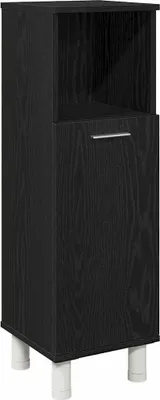 Produktbild von Eleganten-Stil Badezimmerschrank 1 PC,Modernes Design,Badmöbel,Badezimmer,mit Tür Schwarz Eichen-Optik 30x30x95 cm - Spiegelschränke - Möbel26