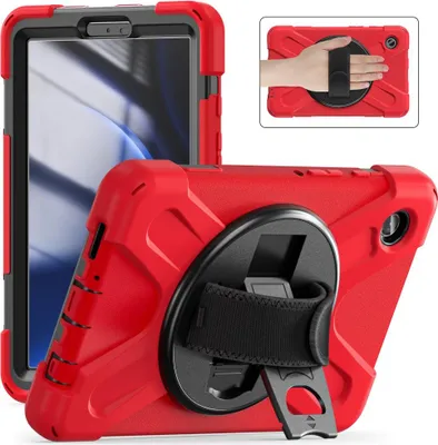 Produktbild von Samsung Galaxy Tab A9 Hülle - Heavy Duty Case mit Ständer - Rot