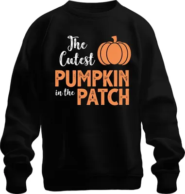 Produktbild von The Cutest Pumpkin in the Patch Halloween Kürbis Baby Kinder Uni Sweatshirt Pullover, Schwarz, XL
