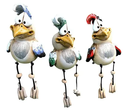 3er-Set Hühnerfiguren aus Harz, 22 cm, für Garten & Innen