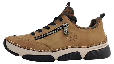 Image de Chaussures de ville pour femmes Rieker, modèles à lacets, mocassins, chaussures de sport, couleur marron, style décontracté