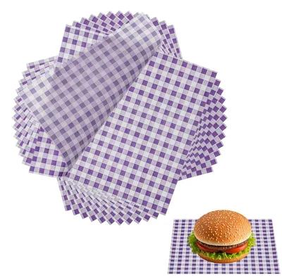 Produktbild von Wachspapier Blätter für Lebensmittel - 100 Stück - 17,8 x 17,8 cm - Lila