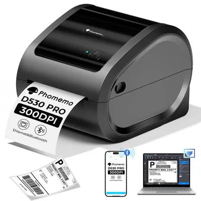 Etikettendrucker D530PRO, 300 dpi, USB/Bluetooth, Grau