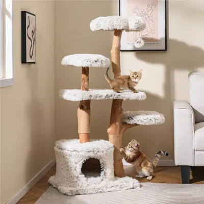Produktbild von Kratzbaum Katze - Kratzbaum für Katzen - Katzenmöbel - Kratzstange für Katzen - Katzenbaum - 135 cm hoch