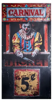 Produktbild von Halloween Türvorhang Grusel-Clown "Carnival" | 200 x 98 cm