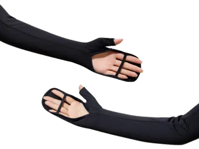 Produktbild von 1 Paar atmungsaktive, kühlende Sonnenschutzhandschuhe mit UV-Schutz und offener Handfläche für Damen, ideal zum Autofahren, Radfahren und für Outdoor-Sportarten