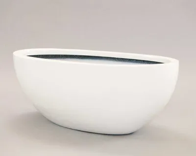 Produktbild von Elegant Einrichten | Pflanzkübel | Fiberglas | oval | 51x23xH18cm | hochglanz weiß.