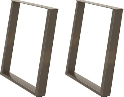 Image de vidaXL Pieds de table de salle à manger en U 2 pcs. Acier naturel 70x(72-73) cm Acier