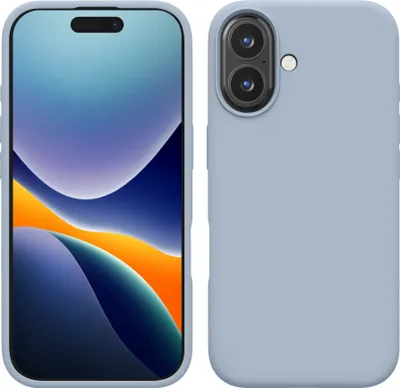 Produktbild von kwmobile Handyhülle für iPhone 16 Hülle, für iPhone 16 Case - Hülle Silikon - kabelloses Laden - Hellblau matt