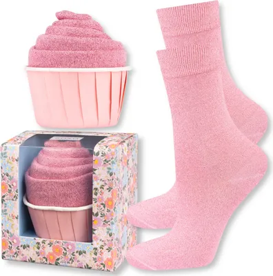 Produktbild von Rosa Damen-Baumwollsocken Muffin Gr. 35-40 von SOXO – Geschenke für Frauen zum Geburtstag