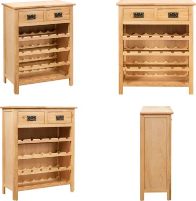 Produktbild von vidaXL Weinschrank 72x32x90 cm Massivholz Eiche - Weinschrank - Weinschränke - Weinregal Holz - Weinregale Holz