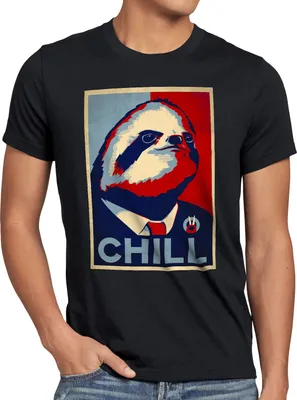Produktbild von style3 CHILL Herren T-Shirt lässig faultier kampagne