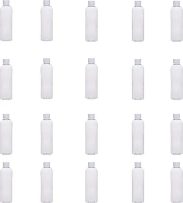 Produktbild von 20 Stück 100 ml Plastikflaschen für unterwegs – Behälter für Kosmetik, Lotion, transparent, kompakte Größe, ideal zum Organisieren