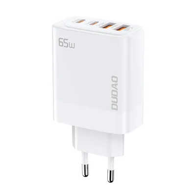 Immagine prodotto di Caricatore rapido Dudao A65EU Caricatore di rete GaN 2xUSB-A / 2xUSB-C PD 65W - Bianco - 65W