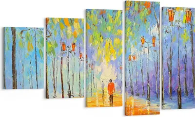 Produktbild von Bild auf Leinwand - Leinwandbild - Park Natur - 100x60cm - Wand Bild - Wanddeko - Wandbilder - Leinwanddruck - Bilder - Kunstdruck - Wanddekoration - Leinwand bilder - Wandkunst - EG100x60-3507