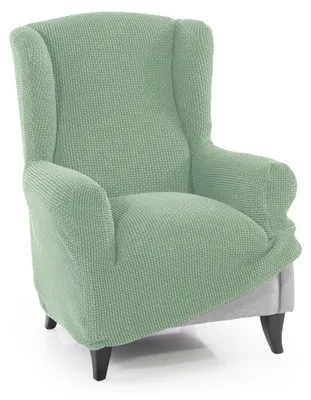 Image de Housse de fauteuil très extensible, pour fauteuil à une place, de 70 à 100 cm, en tissu jacquard, idéale pour les fauteuils à oreilles
