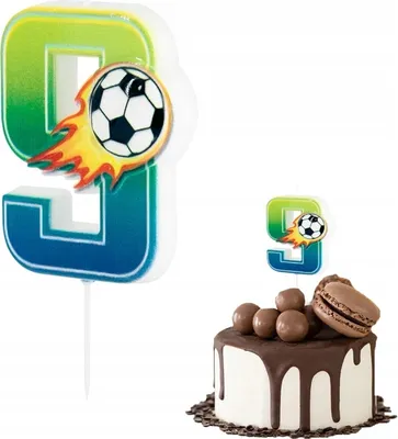 Image de Bougie d'anniversaire Chiffres de football 9 pour la fête