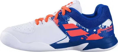 Produktbild von Babolat Pulsion Indoor Tennis Tennisschuhe Sportschuhe Hallenschuhe Kinderschuhe weiß/blau/rot 33S20766-1044, Schuhgröße:38 EU
