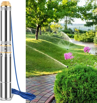 Image de Pompe pour puits profond Jayseuw 750 W Pompe pour puits 4000 l/h Compatible 4,7 pouces Acier inoxydable Câble de 20 m