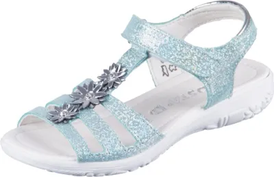 Produktbild von Ricosta Cleo 6400101520 Mädchensandale, Leder, Jade, schmale Weite - Kinderschuhe Teens Mädchen Gr. 25 - 42, Blau, leder (cosmos)