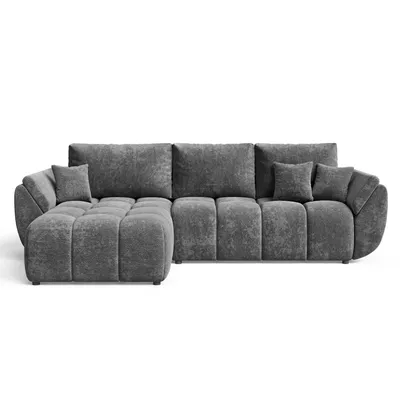 Produktbild von EZIMPAZ Schlafsofa CALVANI, Ecksofa Gesteppt mit Schlaffunktion und Bettkasten, Freistehende Polsterecke, DL-Automatik - Grau Links