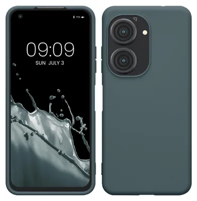 Produktbild von kwmobile Handyhülle für ASUS Zenfone 10 / Zenfone 9 Hülle - TPU Case - Kabelloses Laden - Schutzhülle Cover in Dunkler Schiefer