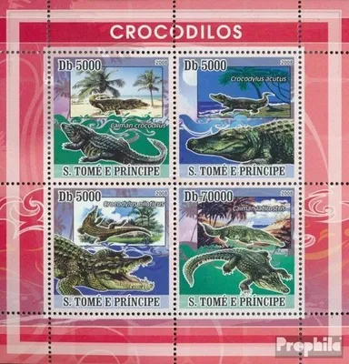 Produktbild von Briefmarken Sao Tome e Principe 2008 Mi 3355-3358 Kleinbogen (kompl.Ausg.) postfrisch Krokodile