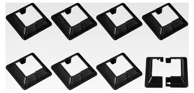 Produktbild von Pfostenverkleidung, 8 Stück 40x40mm Kunststoff-Spalt-Stil Pfostenbasisabdeckung für Zaun, Treppengeländer, Veranda, 72x72mm (Gesamtgröße)