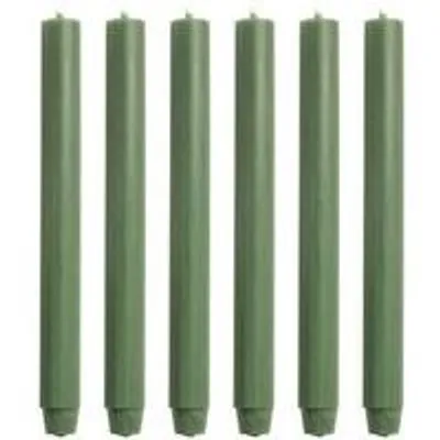 Cactula dicke Stabkerzen – Olivgrün – 6 Stück – 30 cm – Ø 2,6 cm