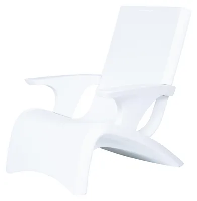 Produktbild von Step2 Vero Adirondack Pool Stuhl aus Kunststoff in Weiß - mit Armlehnen | Sonnenliege mit Beschwerbare Basis und UV20-Kunststoff - für Sonnenplateaus bis 22,9 cm | Sonnenbett/Liege für Draußen/Garten