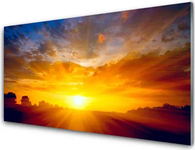 Produktbild von Acrylglasbilder 100x50 Wandbild Druck Sonne Landschaft