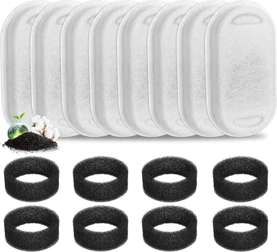 Produktbild von Katzenbrunnen Filter,8 Stück Ersatzfilter für Edelstahl Trinkbrunnen Katzen,Trinkbrunnenfilter Haustierfilter für Katzen und Hunde Wasserbrunnen