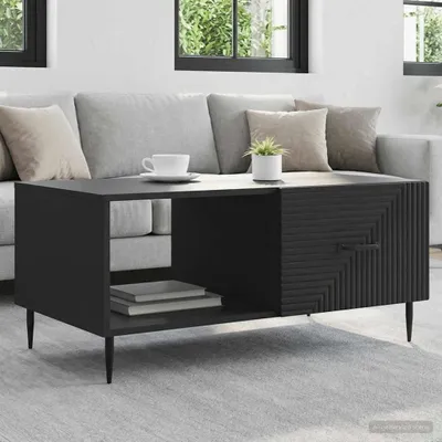 Obrázek produktu pro Maison Exclusive – konferenční stolek, černý, 90 x 50 x 40 cm, dřevotřísková deska