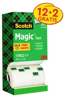 Produktbild von Scotch® Magic™ Unsichtbares Klebeband - Sehr Beständig Invisible Transparent - Vorteilspack 14 Rollen - 19 mm x 33 m