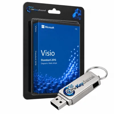 Produktbild von Microsoft Visio 2016 Standard - Inkl. Installations-USB-Stick und Lizenz