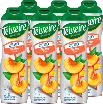 Produktbild von Teisseire Sirup Pfirsich/Peach zero Zucker 600ml - Cocktails (6er Pack)
